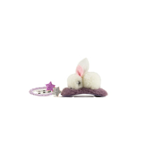 Fluffy Bunny Hairpin  Combo (1 Large + 1 Small)