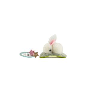 Fluffy Bunny Hairpin  Combo (1 Large + 1 Small)