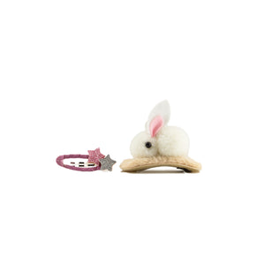 Fluffy Bunny Hairpin  Combo (1 Large + 1 Small)